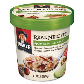 Quaker® Real Medleys Oatmeal, Apple Walnut Oatmeal+, 2.64 Oz Cup, 12-carton freeshipping - TVN Wholesale